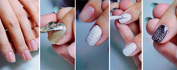 Как сделать кракелюр на ногтях гель-лаком