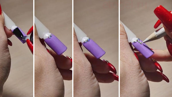 Пошаговая инструкция как клеить стразы на ногти